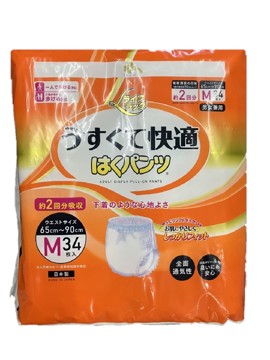 くらしリズム はくパンツ うすくて快適 Ｍサイズ ３４枚入