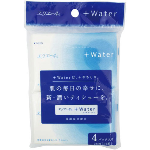 大王製紙 エリエール＋Ｗａｔｅｒ　（ポケット） １４組２８枚&times;４パック