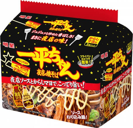 明星 一平ちゃん夜店の焼そば　袋　からしマヨ付 ５食入